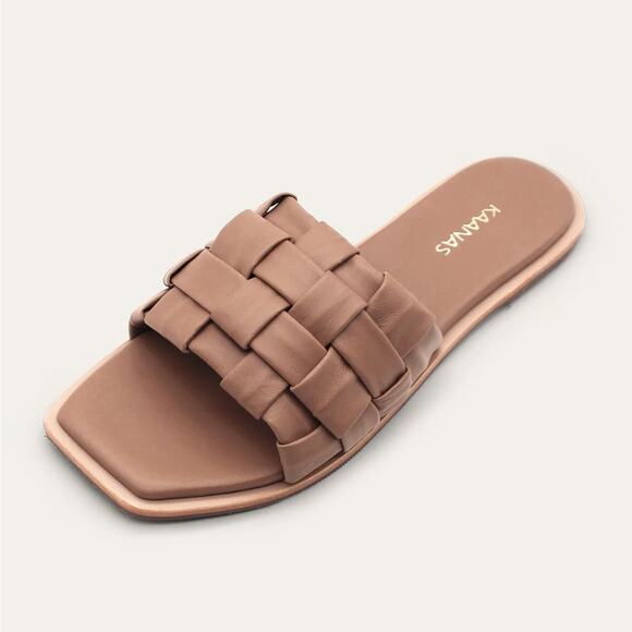 Kaanas Belinha leather open toe slide sandals 11 NEW - Picture 2 of 10